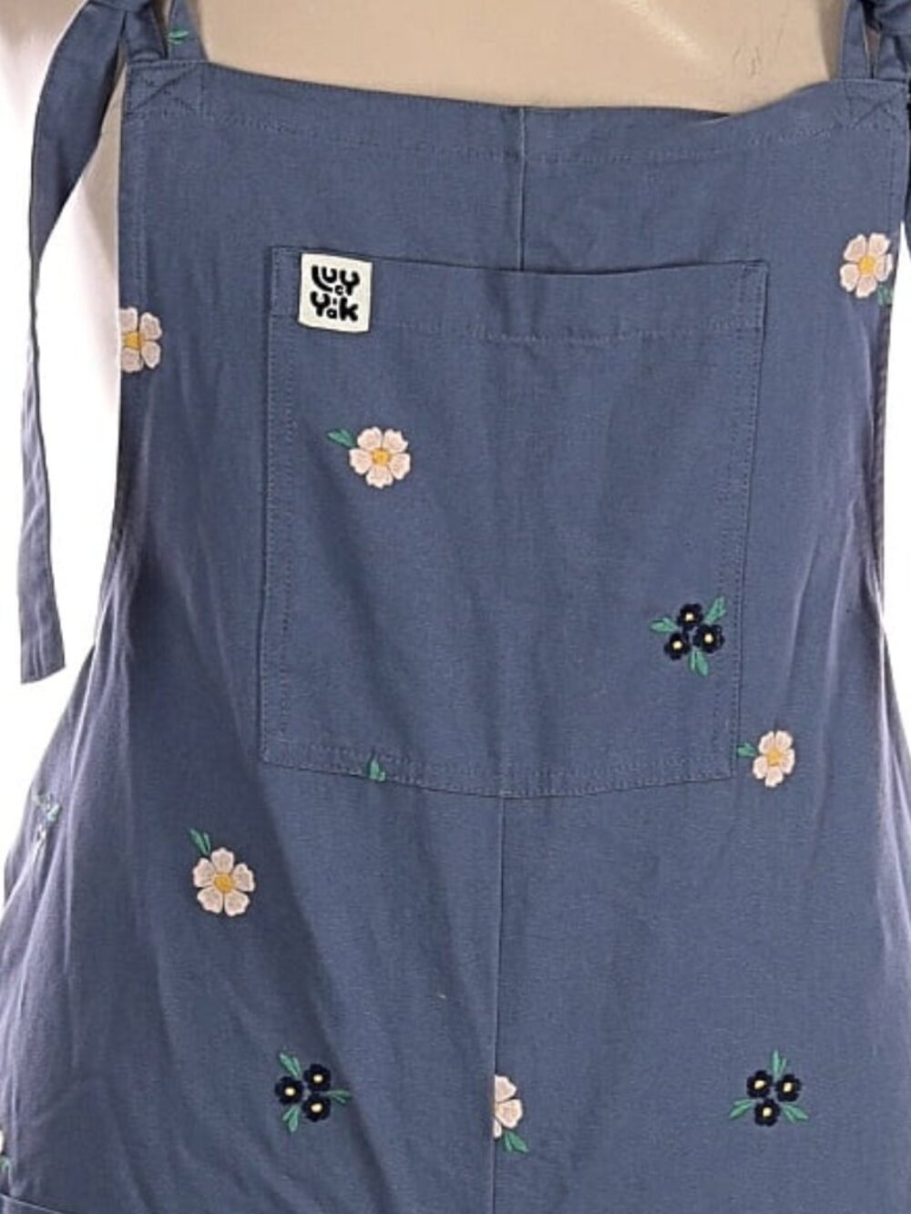 Lucy & Yak Original - Twill Dungarees in Blue With Frankie Flowers UK14/US10 - Picture 6 of 7